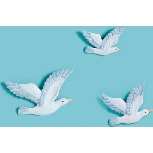 Mediterranean Ocean hand painted Resin Seagull Bird Seabird Peace Dove Wall Decoration Background Wall Pendant Home Decoration