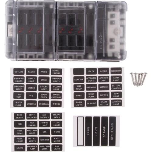 St Fuse Panel / Circuit 12 Band For Boat Marina / RV ATO / ATC