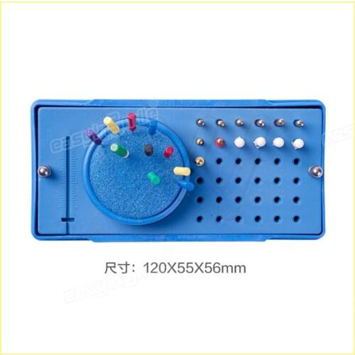 Dental lab Sterilize Plastic Endo box & Files Reamer Measure Tools Accessory Endodontic Ruler with Round Endo Stand File Holder