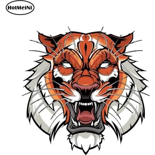 HotMeiNi 13cm x 13cm Powerful TIGER HEAD Motorcycle Vinyl Decal Car Body Sticker Beast Car Styling Accessories