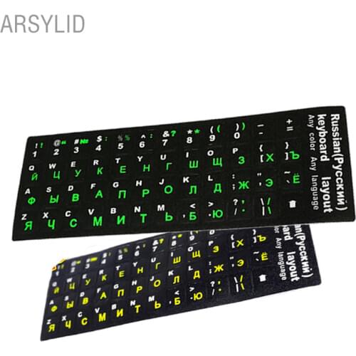 12pcs Waterproof Russian Language Keyboard Stickers Layout with Button Letters Alphabet for Computer Keyboard Protective Film