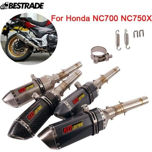 Motorcycle Exhaust System For Honda NC700A NC700S NC700X NC750X Middle Link Pipe Slip On 51mm Exhaust Muffler Tips Stainless