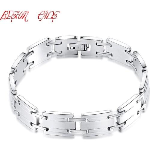 High Quality Stainless Steel Bracelet 220mm Mens Bangles Simple Design Birthday Gift