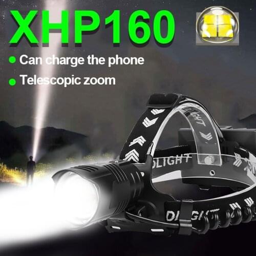 XHP160 Most Powerful Led Headlamp Rechargeable Head flashlight XHP90 High Power Led Headlight 18650 Usb Fishing Head Lamp Lights