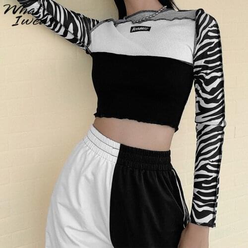 Women Casual hoodies zebra print patchwork sweatshirt Korean Style Long Sleeve streetwear Autumn new Harajuku Hoodies kpop