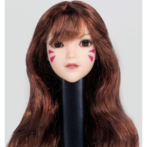 1/6 Scale OW Animation Head Sculpt DVA female Soldier Headsculpt Model toys for 12inch action figure