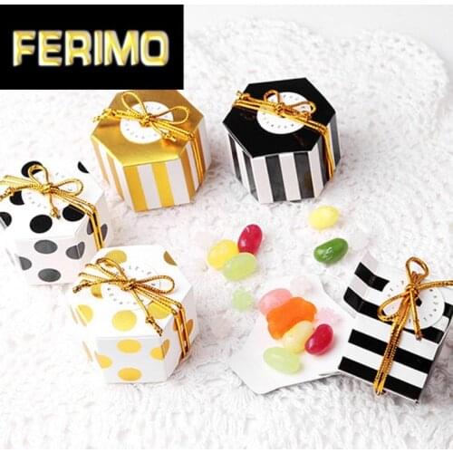 10 PCS Chocolate Box Candy Box Handmade Chocolate Box With Strip/Dotted Chocolate Container Chocolate Bag