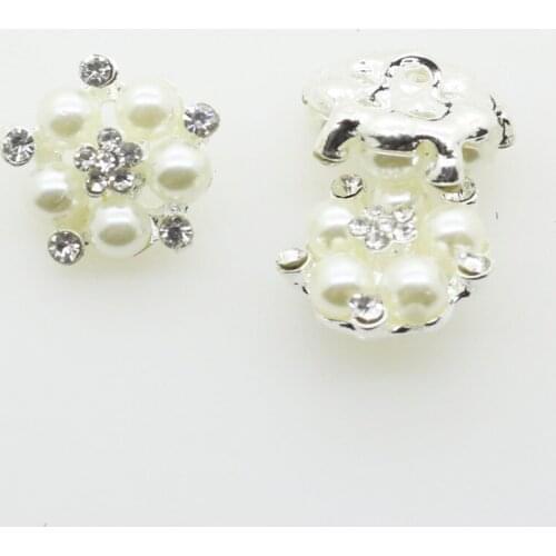 10Pcs/lot 20mm Round Zinc Alloy Buttons For Clothing Sewing Accessories Supplies Shank Ivory Pearl Decor Button Wholesale