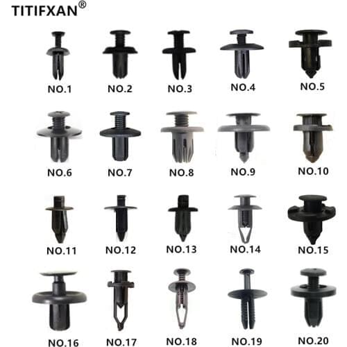 20PCS Auto Bumper Fender Cover Plastic Fastener Clip Set For cc purse lexus mitsubishi galant bmw e46 hyundai tiburon jaguar xf