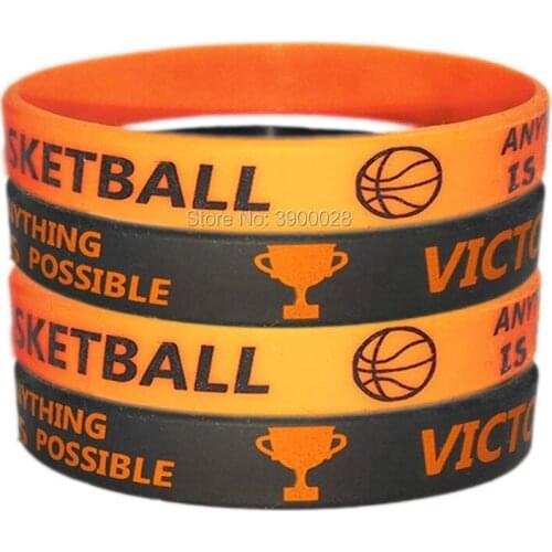 300pcs Basketball Motivational silicone wristband Personalized Rubber bracelets Sports Gifts shipping by DHL A