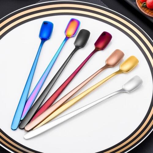 304 Stainless steel Mixing Spoon 15/17cm Teaspoon Dessert coffee ice cream spoons Kitchen accessories Bar tools Gadget