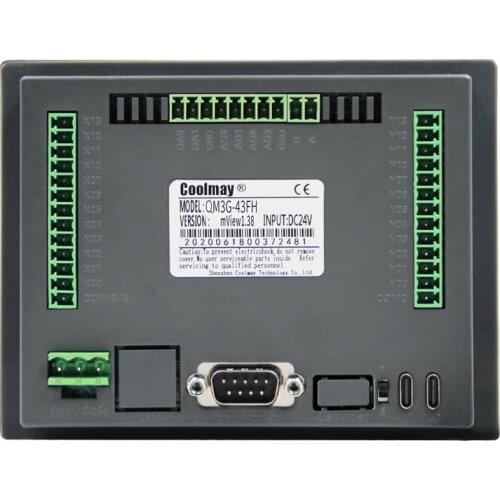 4.3 Inch HMI Plc Integrated QM3G-43FH-24MR-4AD2DA-485P 12 Relay Outputs Coolmay HMI PLC Analog Inputs Controller