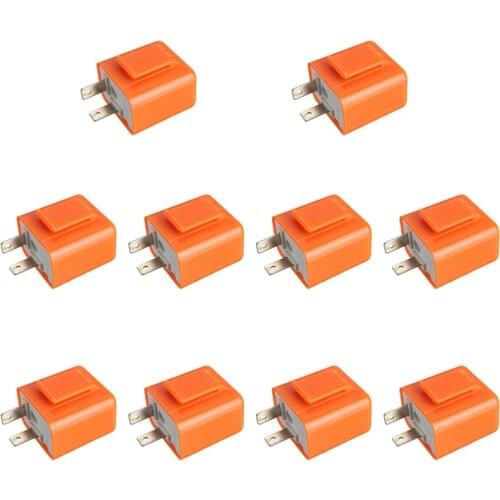 5/10Pcs 12V 2 Pin Universal Electronic Adjustable Frequency Square LED Flashing Relay Motorcycle Turn Signal Hyper Flash