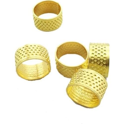 5pcs/lot DIY Sewing Tools Handmade Gold Ring Thimble Finger Protector Home Sewing Embroidery Cross Stitch Crafts Tool