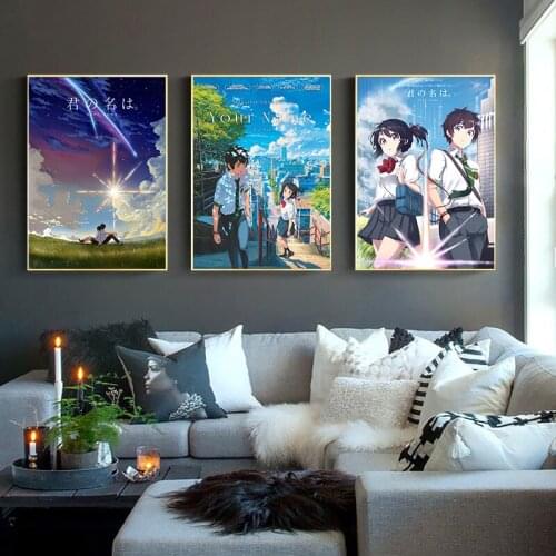 5D DIY New Diamond Painting Full Diamond Your Name Manga Film Poster Anime Movie Diamond Embroidery Rhinestone Picture Diamond