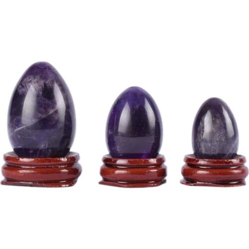 Amethyst Eggs Set Natural Crystal Quartz Stone Undrill Ball Pelvic Floor Muscle Vagina Health Care Massage kegel Exercise