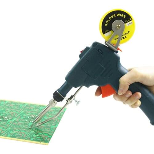 220V 60W Automatic Send Tin Gun Electric Soldering Iron Rework Station Desoldering Pump Welding Tool Solder Wire