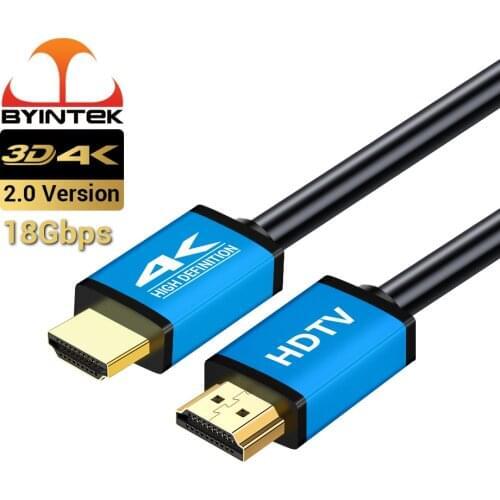 BYINTEK 1.5m 5m 5FT 15FT 2.0 3D 4K HD Cable for 1080P Projector TV Quality Gold Plated Interface 19+1 Copper Cores