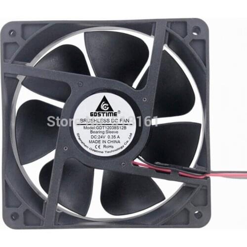 Gdstime Computer Server Case 12038 2Pin 120x120x38mm 120mm DC 24V Cooling Fan Radiator
