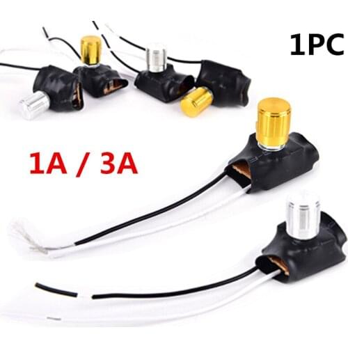 Gold Silver Tone Table Lamp Full Range Dimmer Rotary Switch 2 Wire Connector