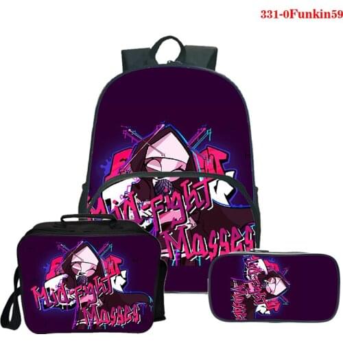Friday Night Funkin Cartoon Backpack Kid Schoolbag Shoulder Bag Cute Daypack Bag for Boys Girls Friday Night Funkin 3d Lunch Bag