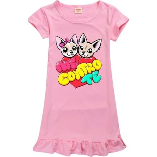 Kids Dress me contro te Pattern Toddlers Christmas Clothes Baby birthday Party Girls pajamas Dress fashion Summer Wear 3-12Y