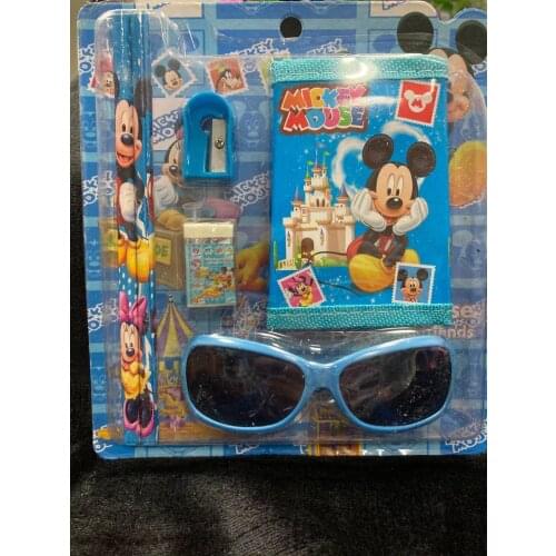 Disney Frozen Mickey Childrens 6-piece Stationery Set Cartoon Cute Creative School Supplies Pencil Eraser Coin Purse Gift