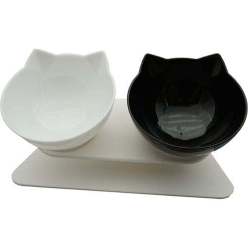 Double Dog Cat Bowl with Stand Pet Feeding Cat Water Bowl for Cats Food Pet Bowls for Dogs Feeder Product Supplies