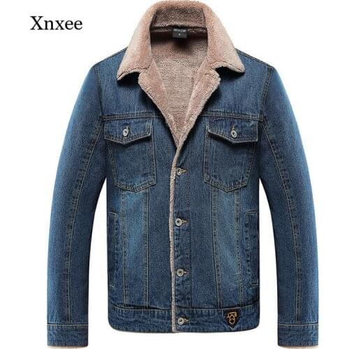 Denim Jackets Autumn and Winter New Male Korean Style Handsome Plus Fleece Thicken Casual Outdoor Men Jackets Trendy Hiking Top