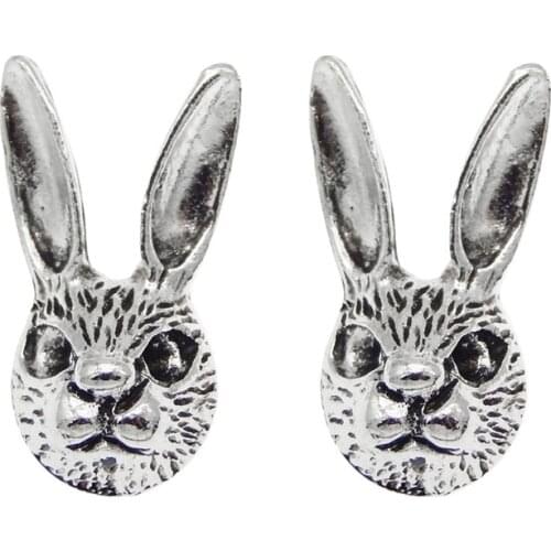 Julie Wang 20pcs Alloy Tiny Rabbit Charms Antique Silver Color Bunny Animal Pendant Necklace Bracelet Jewelry Making Accessory