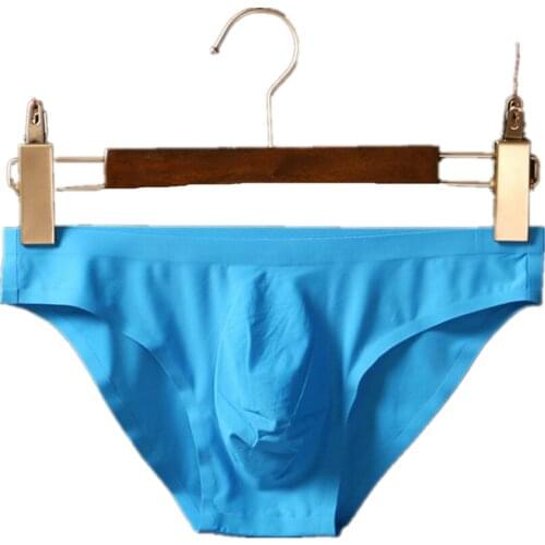 Brand Cool Ice Silk Ultra-thin Seamless Briefs Men Sexy Underwear Male Panties Erotic Pouch Brief M-XXXL
