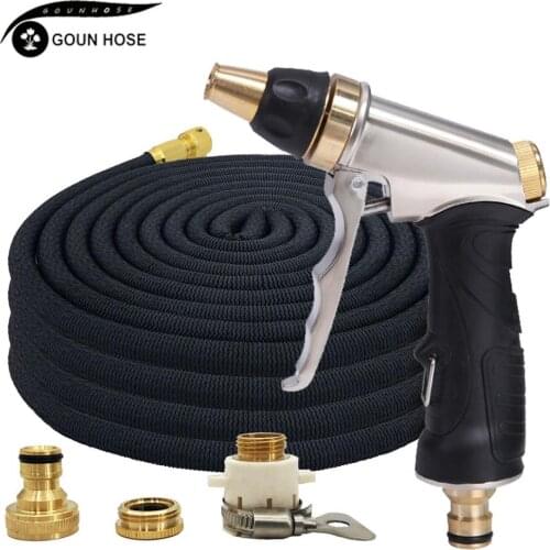 Hot Sale 25ft-100ft Garden Magic Hose Telescopic Hose Flexible Plastic Car Wash Hose Metal Spray Gun Outdoor Garden Watering