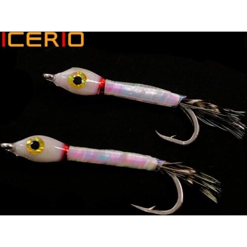 ICERIO 4PCS Small Pearl Minnow Fly Trout Perch Fly Fishing Lure