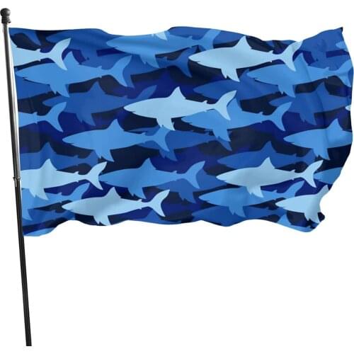 Beautiful Garden Flags for Outdoors, Blue Sharks Yard Flags | Durable, Polyester, 3X5 ft