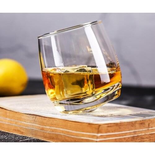 Creative Tumbler Gyrate Wine Glasses Scotch Whisky Rock Glass For Bar Office Household Beer Jack Whiskey Crystal Cup Wholesale