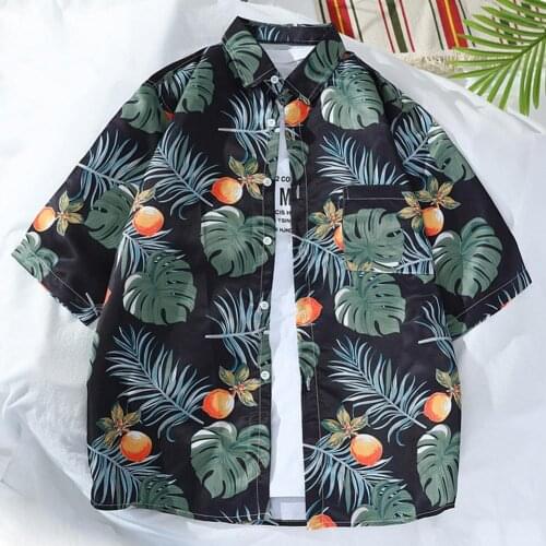 Fashion Mens Short Sleeve Hawaiian Shirt Fast drying Print Beach Shirt Summer Loose Casual Floral Beach Shirts For Men