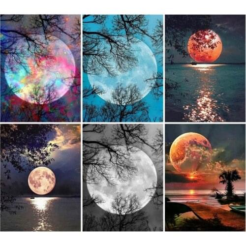 40x50x60x70 diamond painting 5D Full Square embroidery mosaic Cross Stitch Moon Lake DIY Wall Sticker home Decoration festival