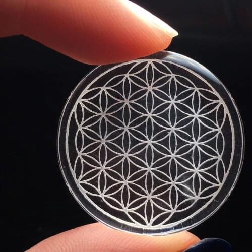 Natural white crystal energy flower pendant energy crystal life flower sacred geometry mens and womens jewelry sculpture home