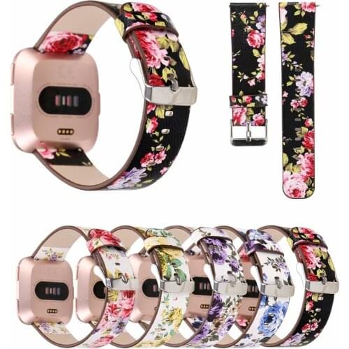 New Women Colorful Plum Blossom Flower Leather Bracelet Strap Watch Band for Apple Watch Series 3/2/1