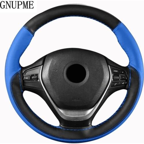 Braid On Steering Wheel Artificial leather Car Steering Wheel Cover With Needles and Thread Diameter 38cm Steering cover couvre