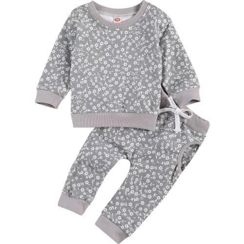 Ma&Baby 0-24M Autumn Spring Toddler Newborn Baby Girl Clothes Set Flower Infant Baby Long Sleeve Tops Pants Outfits Costumes