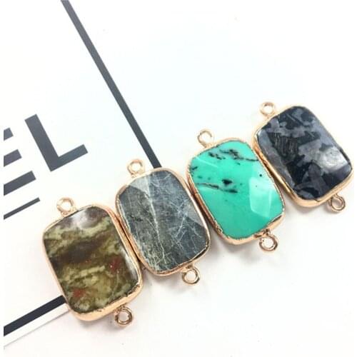 12pcs Labradorite Unakite Green Turquoises Snowflake natural stone pendant for diy Jewelry making necklace Accessories