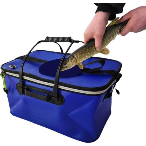 Portable Fishing Bucket EVA Folding Storage Container Carrier With Handle For Fishing Camping Outdoor Tackle Storage Bag