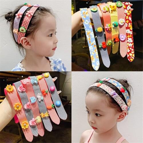 3Pcs Lovely Broken Hair Artifact Headbands Children Cartoon Flower Bangs Stick Velcro Hairbands Baby Girls Kids Hair Accessories