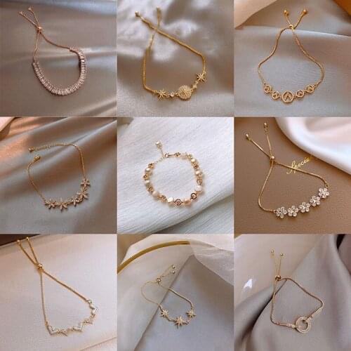 Gold Plated Baroque Pearl Bracelet Natural Stone Beaded Bracelets For Girlfriends Sisters Light Luxury Temperament Jewelry