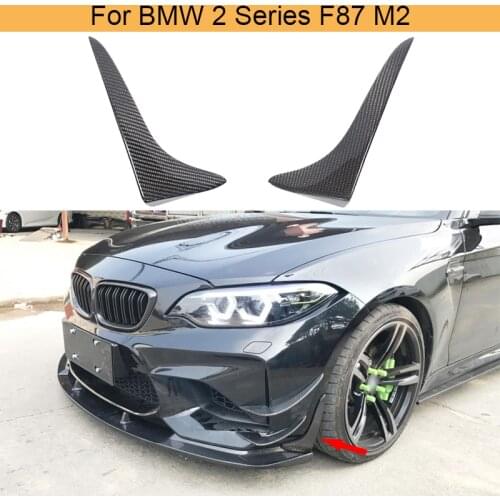 Car Front Bumper Splitters Canards For BMW F87 M2 2016-2019 Front Side Splitters Lip Spoiler Cupwings Not for M2C Carbon Fiber