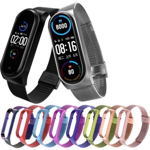 Strap For Xiaomi Mi Band 6 4 5 Wrist Metal Bracelet Screwless Stainless Steel MIband for Mi Band 4 3 5 Strap Wristbands Pulseira