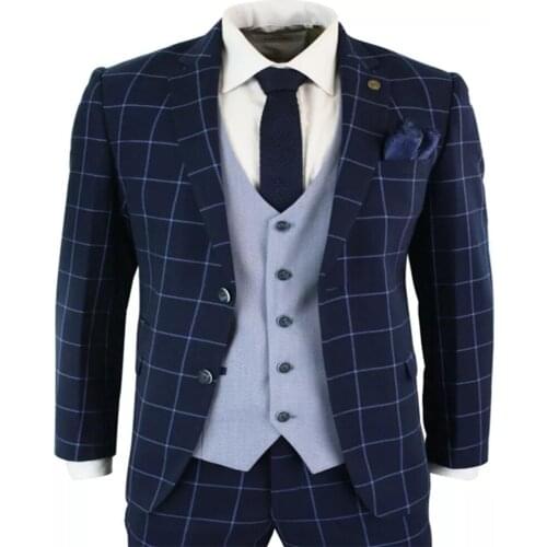 Robe De Mariée Formal Prom Party Men Suits For Wedding 3 Pieces Palid Checked Blazers+Vest+Pants Slim Fit Groomsman Wear Jacket
