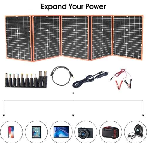 Xinpuguang solar panel 40w 50w 60w 80w 100w 12v flexible foldable usb portable solar cell kit for boats outdoor camping car RV