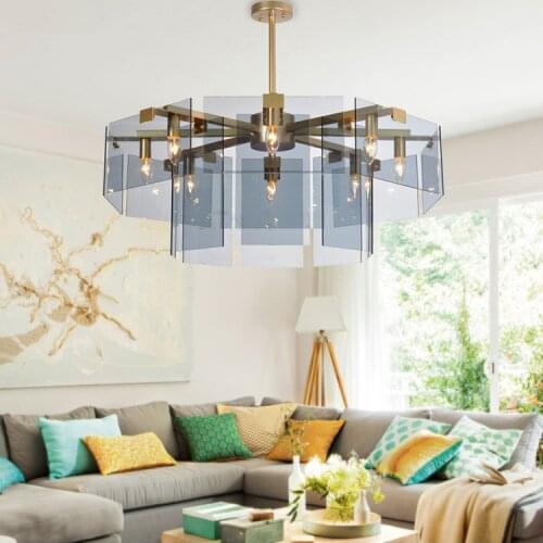 Modern Simple Glass Chandelier ceiling light Living room Bedroom Restaurant American Chandelier Light luxury Art Post modern